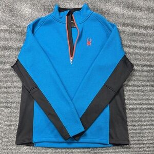 Spyder Blue and Black Half-Zip Pullover